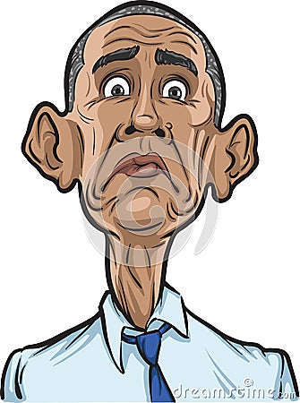 U.S. President Barack Obama surprised Vector Illustration