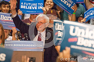 U.S. Presidential Hopeful Bernie Sanders Rally Editorial Stock Photo