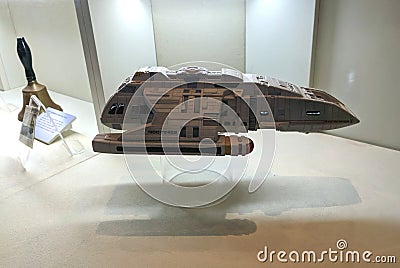 U.S.S. Rio Grande shuttle model from Star Trek Deep Space Nine on Star Trek: The Cruise III Editorial Stock Photo