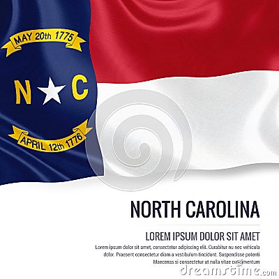 U.S. state North Carolina flag. Cartoon Illustration