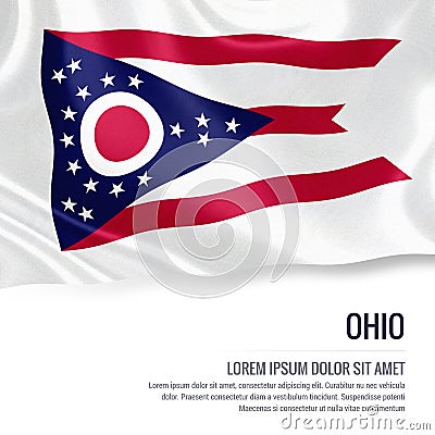 U.S. state Ohio flag. Cartoon Illustration