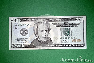 U.S. twenty dollar bill Stock Photo