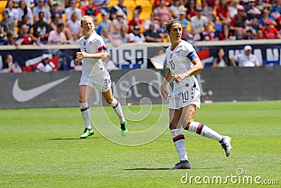 U.S. Women`s National Soccer Team captain Carli Lloyd #10 in action during friendly game against Mexico Editorial Stock Photo