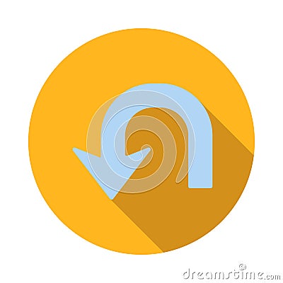 U turn icon, flat style Vector Illustration