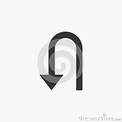 U-Turn icon, signpost, roadsign, arrow Vector Illustration