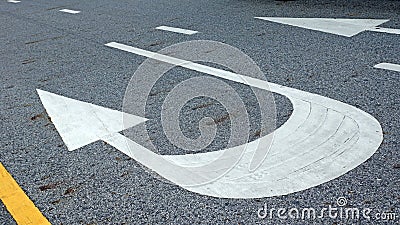 U turn sign Stock Photo