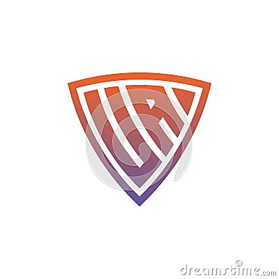 UA Logo Shield Monogram Gradient Style Design Vector Illustration