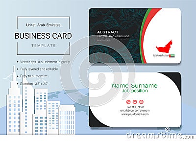 UAE Abstract business card or name card template. Vector Illustration