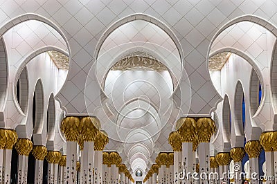 UAE, ABU DHABI 12 November 2023: Amazing interior of Sheikh Zayed Grand Mosque, Abu Dhabi, United Arab Emirates Stock Photo