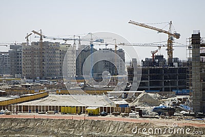 UAE Dubai construction project at the Mall of the Emirates on Sheikh Zayed Road Stock Photo