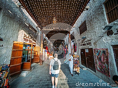 UAE, DUBAI - February 2020: Gold and Spice Souk in Dubai, famous tourist place Editorial Stock Photo