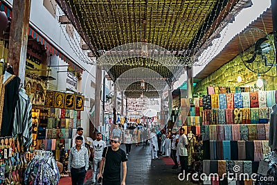 UAE, DUBAI - February 2020: Gold and Spice Souk in Dubai, famous tourist place Editorial Stock Photo