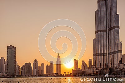 UAE/DUBAI - 14 SEP 2012 - Difference in size of dubai buildings Editorial Stock Photo