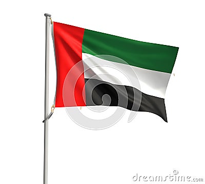 Uae flag united arab emirate all middle eastern flags persian gulf country national dubai freedom identity politics governent Stock Photo