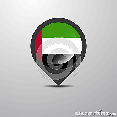 UAE Map Pin Vector Illustration