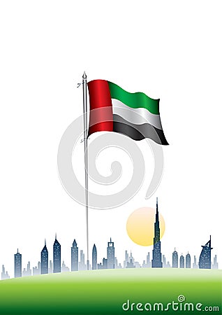 UAE National Flag Stock Photo