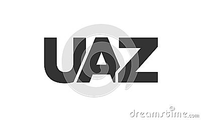 UAZ logo design template with strong and modern bold text. Initial based vector logotype featuring simple and minimal typography. Vector Illustration