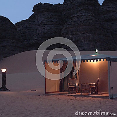 Resort in Ubari desert Editorial Stock Photo