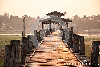 Ubein Bridge, Mandalay, Myanmar Stock Photo