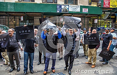 Uber drivers protest Editorial Stock Photo