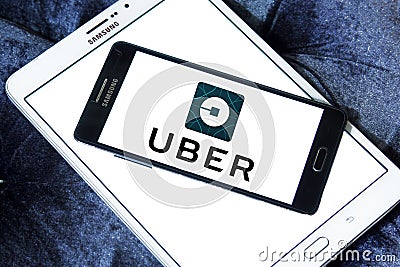 Uber taxi logo Editorial Stock Photo