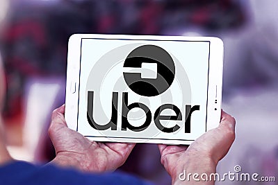 Uber taxi logo icon Editorial Stock Photo