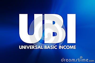 UBI - Universal Basic Income acronym, concept background Stock Photo