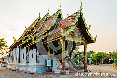 Ubosot at Wat Buak Krok Luang, Chiangmai, Thailand Stock Photo