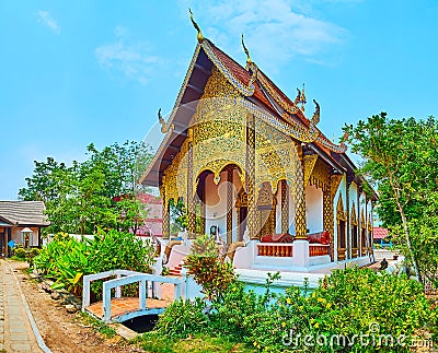 The Ubosot of Wat Chammathewi, Lamphun, Thailand Stock Photo