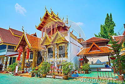 The Ubosot of Wat Klang Wiang, Chiang Rai, Thailand Editorial Stock Photo