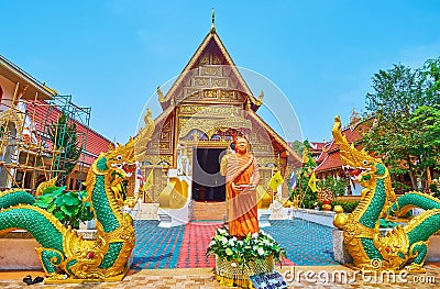 The Ubosot of Wat Phra Singh, Chiang Rai, Thailand Stock Photo