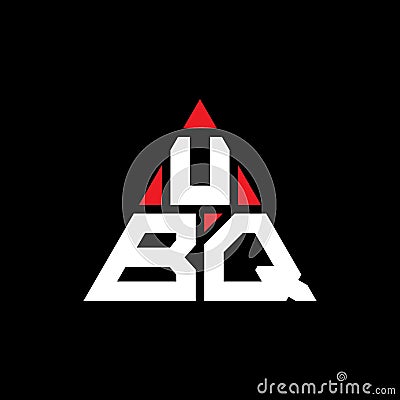 UBQ triangle letter logo design with triangle shape. UBQ triangle logo design monogram. UBQ triangle vector logo template with red Vector Illustration