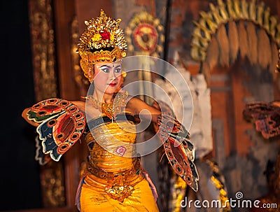 UBUD, BALI, INDONESIA - August, 07: Legong traditional Balinese Editorial Stock Photo