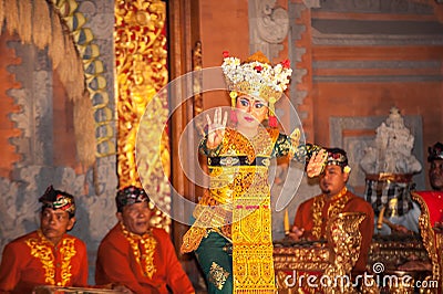 UBUD, BALI, INDONESIA: Legong traditional Balinese Editorial Stock Photo