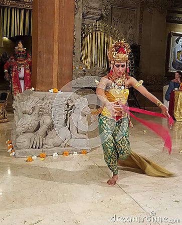 UBUD, BALI, INDONESIA - MAY 11, 2017: Balinese dancers perform the Ramayana Editorial Stock Photo