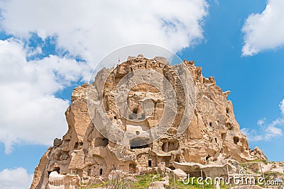 Uchisar Castle in Turkey Stock Photo
