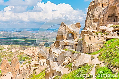 Uchisar Castle in Turkey Stock Photo