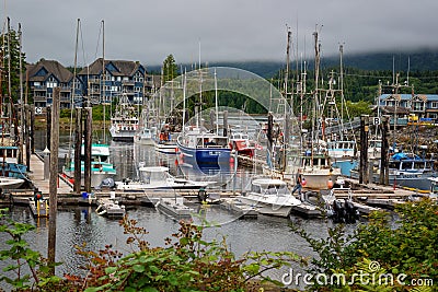 Ucluelet harbour near Tofino, Vancouver island British Columbia Editorial Stock Photo