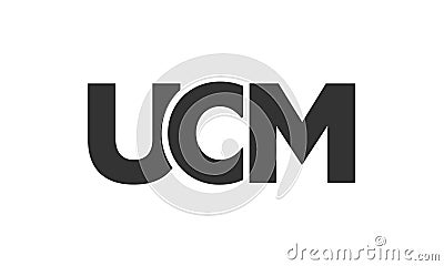 UCM logo design template with strong and modern bold text. Initial based vector logotype featuring simple and minimal typography. Vector Illustration