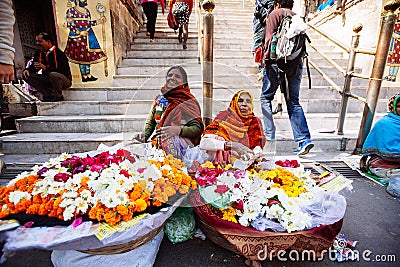 UDAIPUR, INDIA - JANUARY 12: Unidentified people near Jagdish te Editorial Stock Photo