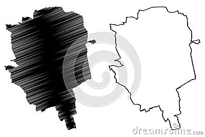 Udine City Italian Republic, Italy, Friuli-Venezia Giulia map vector illustration, scribble sketch City of Udine map Vector Illustration