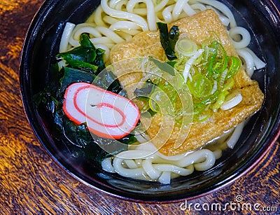 Udon noodle with tofu Stock Photo