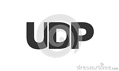 UDP logo design template with strong and modern bold text. Initial based vector logotype featuring simple and minimal typography. Vector Illustration