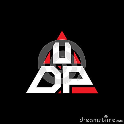UDP triangle letter logo design with triangle shape. UDP triangle logo design monogram. UDP triangle vector logo template with red Vector Illustration
