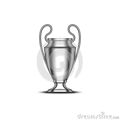 Champions League Cup football trophy realistic vector 3d model isolated on white background Vector Illustration