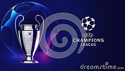 UEFA Champions League Cup Cartoon Illustration