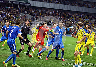 UEFA EURO 2016 Qualifying game Ukraine vs Slovakia Editorial Stock Photo