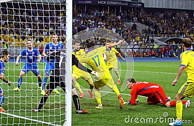 UEFA EURO 2016 Qualifying game Ukraine vs Slovakia Editorial Stock Photo