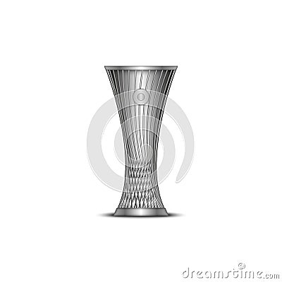 UEFA Europa Conference League cup, football trophy realistic vector metallic 3d model isolated on white background Vector Illustration