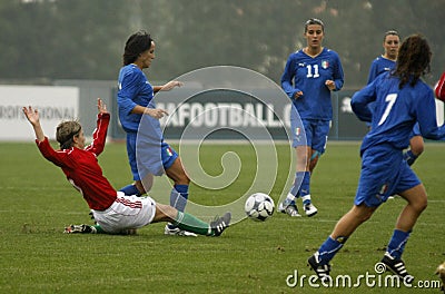 UEFA FEMALE SOCCER CHAMPIONSHIP 2009,ITALY-HUNGARY Editorial Stock Photo